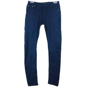 Fable Farrow Navy Dark Wash Elastic Waist Jeggings Women Sz S